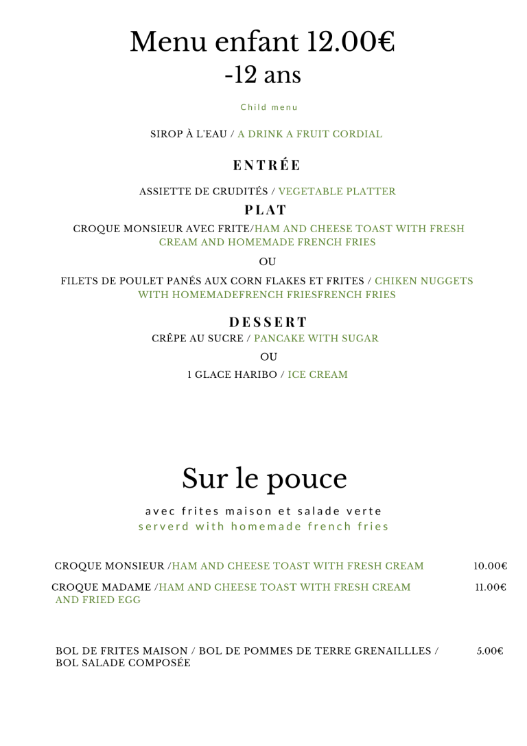 menu enfant